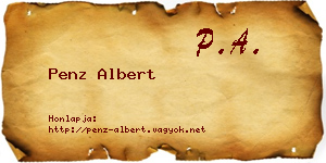Penz Albert névjegykártya